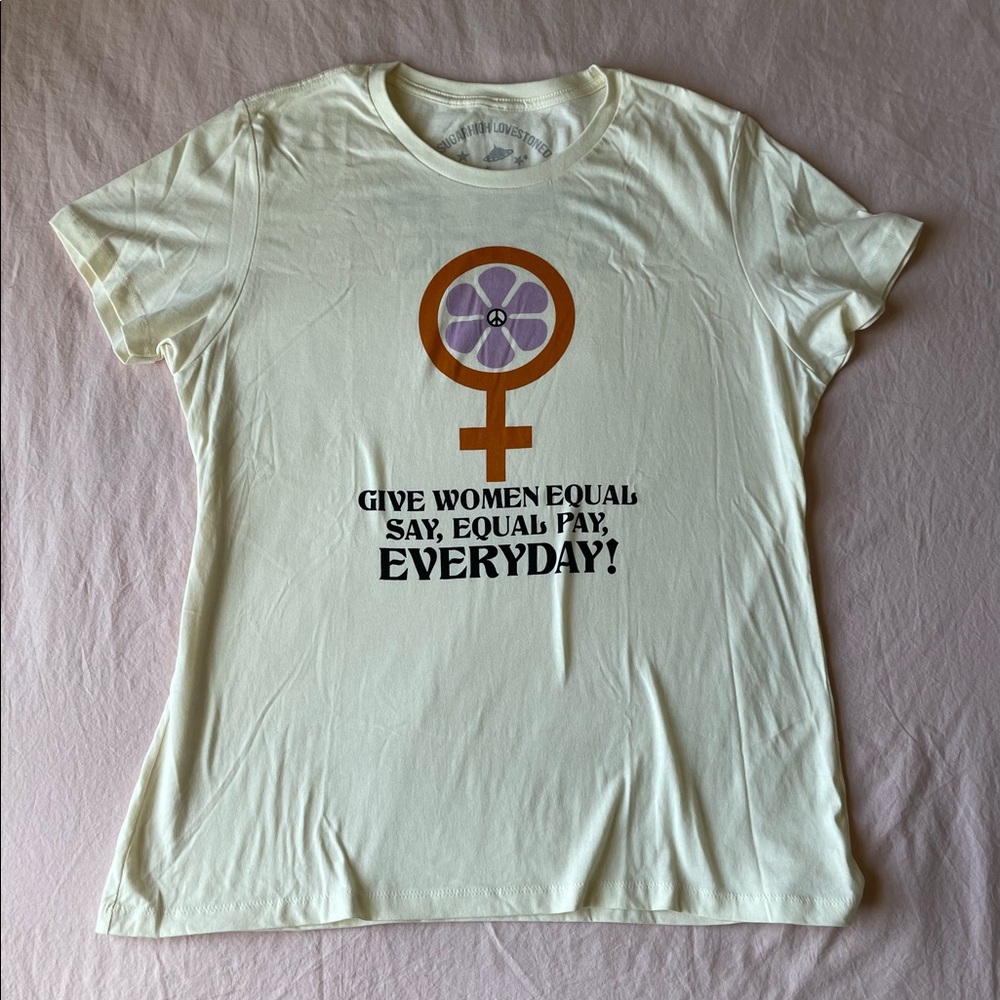 Sugarhigh Lovestoned Don’t be a Dick ~ cream boyfriend tee